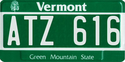 VT license plate ATZ616