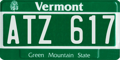 VT license plate ATZ617