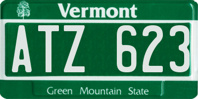 VT license plate ATZ623