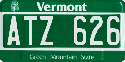 VT license plate ATZ626