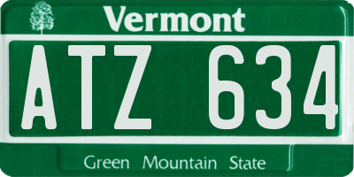 VT license plate ATZ634