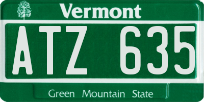 VT license plate ATZ635