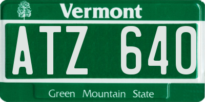 VT license plate ATZ640
