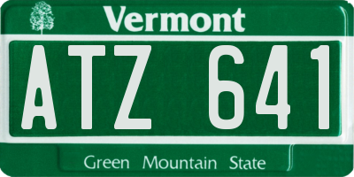 VT license plate ATZ641