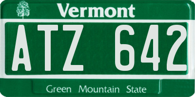 VT license plate ATZ642