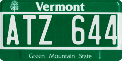 VT license plate ATZ644