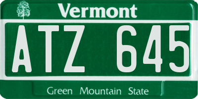 VT license plate ATZ645
