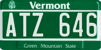 VT license plate ATZ646