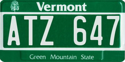 VT license plate ATZ647