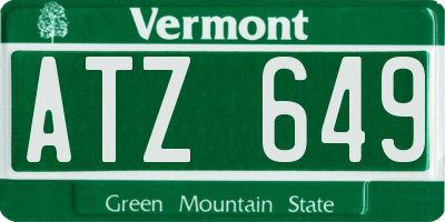 VT license plate ATZ649