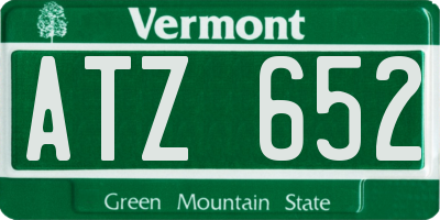 VT license plate ATZ652