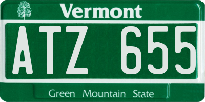 VT license plate ATZ655