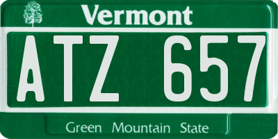 VT license plate ATZ657