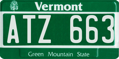 VT license plate ATZ663