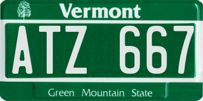 VT license plate ATZ667