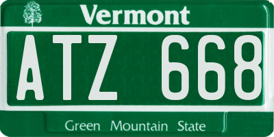 VT license plate ATZ668