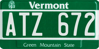 VT license plate ATZ672