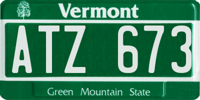 VT license plate ATZ673