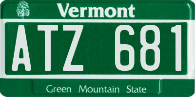 VT license plate ATZ681