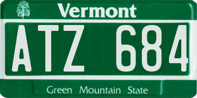 VT license plate ATZ684