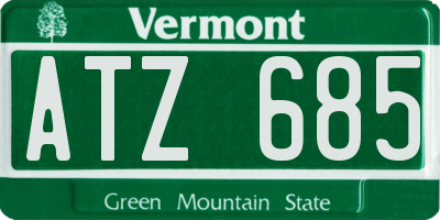 VT license plate ATZ685