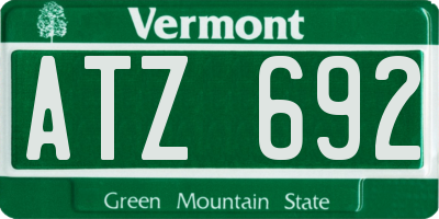 VT license plate ATZ692