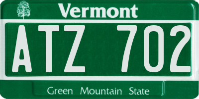 VT license plate ATZ702