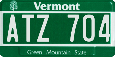 VT license plate ATZ704