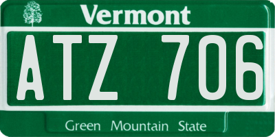VT license plate ATZ706