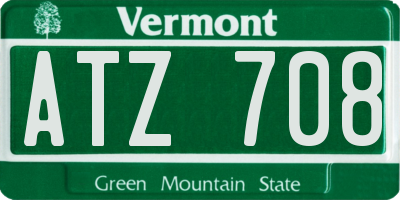 VT license plate ATZ708
