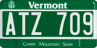 VT license plate ATZ709