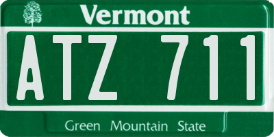 VT license plate ATZ711
