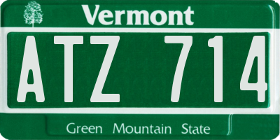 VT license plate ATZ714