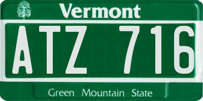 VT license plate ATZ716
