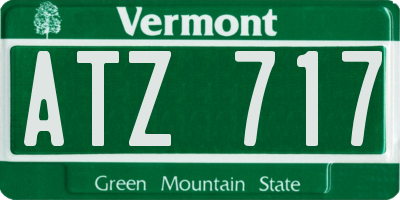 VT license plate ATZ717