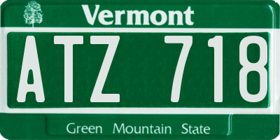 VT license plate ATZ718
