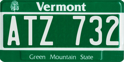 VT license plate ATZ732