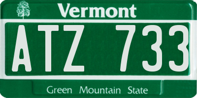VT license plate ATZ733
