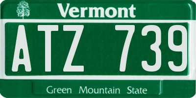 VT license plate ATZ739