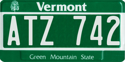 VT license plate ATZ742