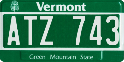 VT license plate ATZ743