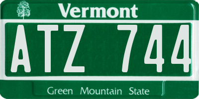 VT license plate ATZ744