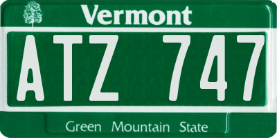 VT license plate ATZ747