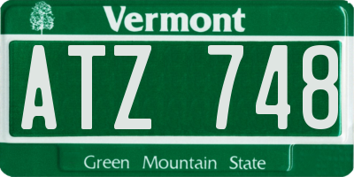 VT license plate ATZ748