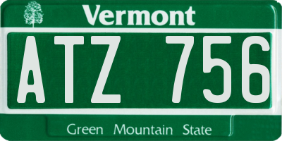 VT license plate ATZ756