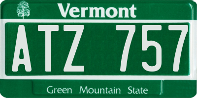 VT license plate ATZ757