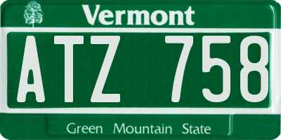 VT license plate ATZ758