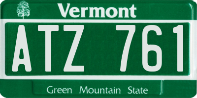 VT license plate ATZ761