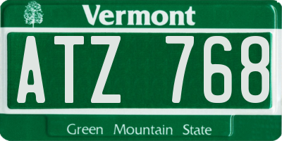 VT license plate ATZ768