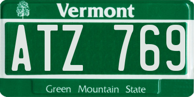 VT license plate ATZ769